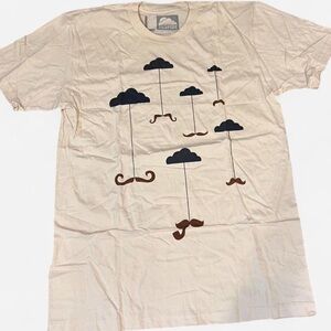 Cream Short Sleeve Tee with Subtle Patterns